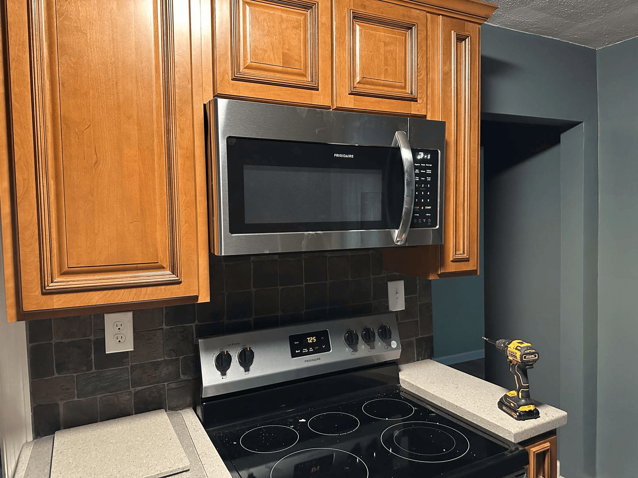 Microwave installed