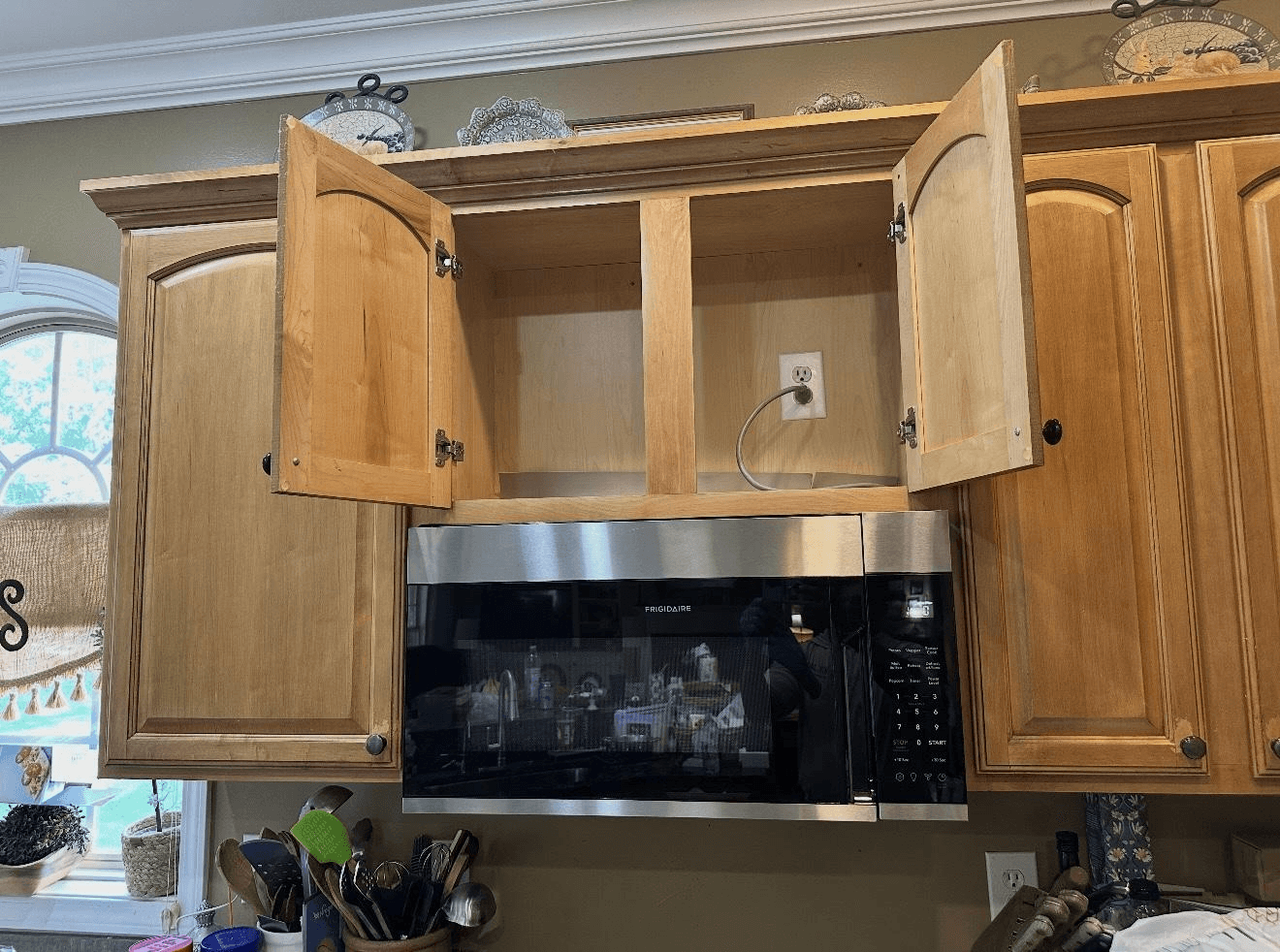 Microwave installed