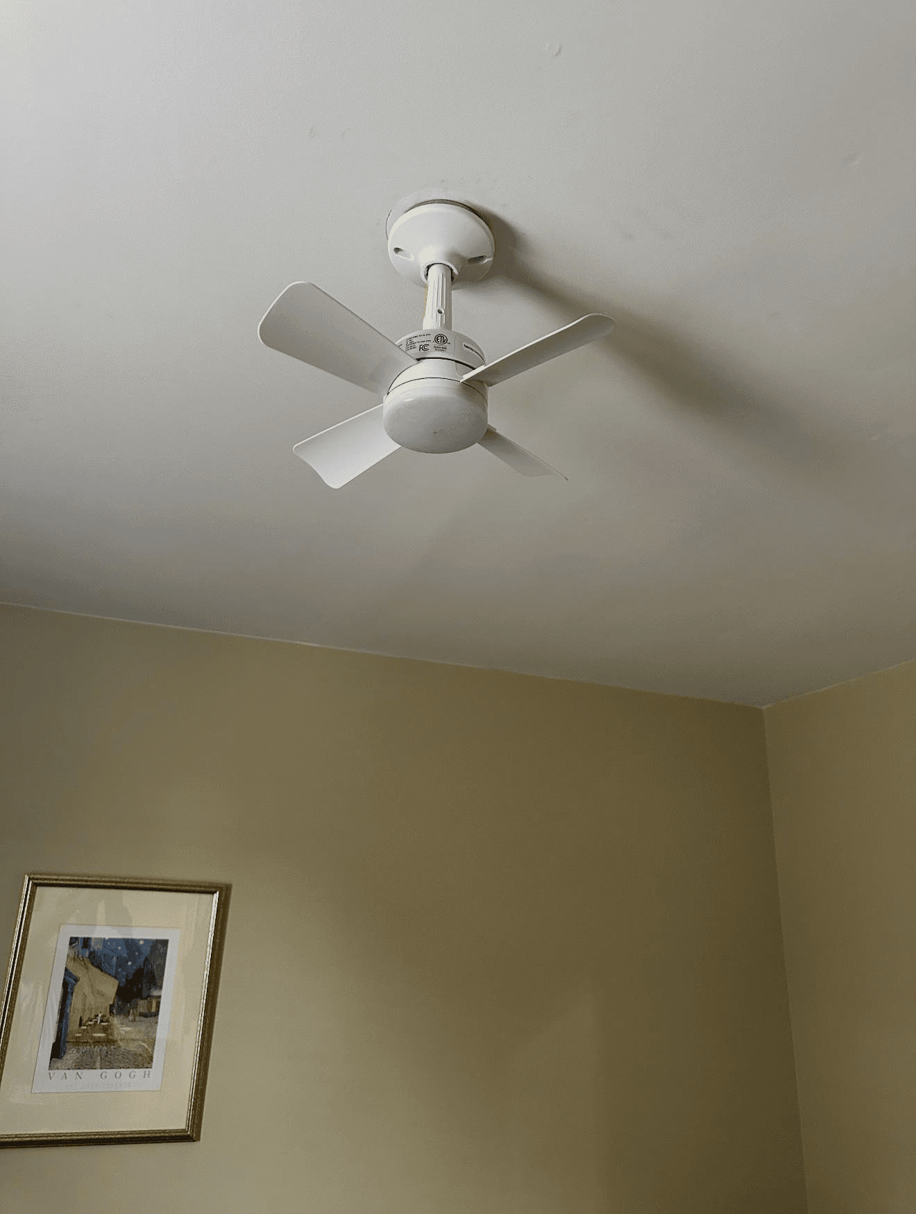 Ceiling fan before replacement